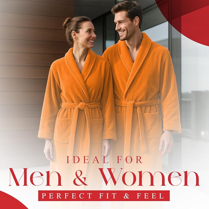 RIVERSIDE Premium 100% Cotton Terry Bathrobe For Women and Men - Soft Towel Robes with Shawl Collar Ajdustable Belt & Pockets