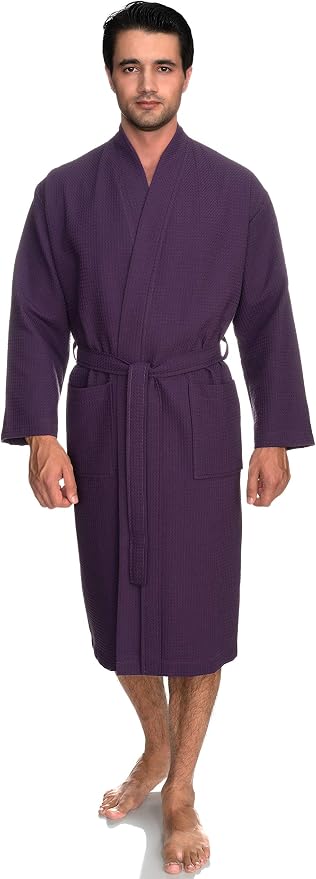 TowelSelections Mens Robe Waffle Spa Bathrobe Soft Shower Bath Robe for Men