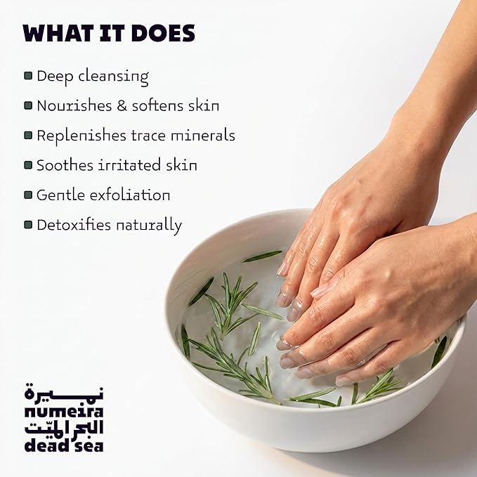 Dead Sea Salts for Soaking - Relaxing Salt Bath Soak for Body Rejuvenation - Natural Mineral Salts - Coarse Dead Sea Salt Bath Salts for Women & Men w/Rosemary Essential Oil (8.82 oz)
