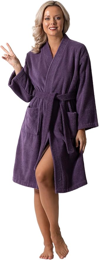 Luxurious Turkish Terry Kimono Collar Super-Soft Terry Absorbent Bathrobes for Women