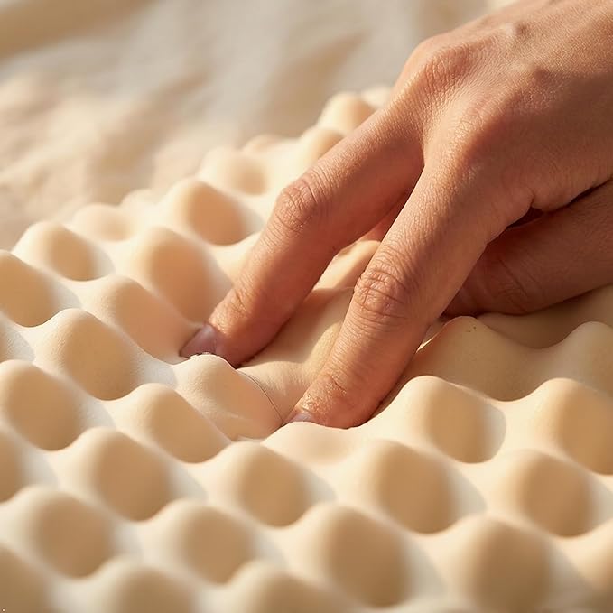 Velisse — Natural Latex Pillow for Stomach Back Side Sleepers, Peanut Shape for All Position Sleeping, Wave-Ridge Surface, Single-Height Adaptive Design, 100% Pure Vietnam Latex