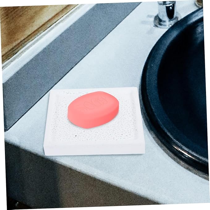 UKCOCO Diatomite Soap Dish Tray Natural Water Absorbent Soap Holder for Bathroom Easy to Clean and Maintain