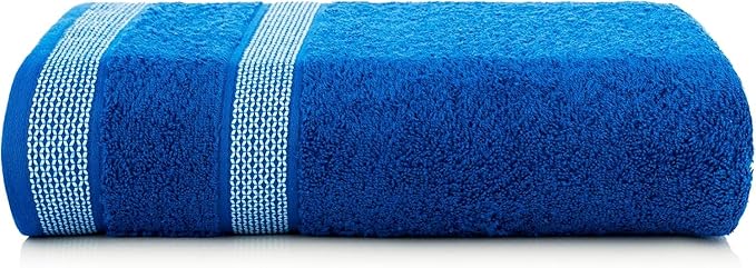CASA COPENHAGEN Solitaire 6Pcs 100% Egyptian Cotton Large Designer Towels Gift Set- Bright Blue, 600GSM, 2Bath 2Hand 2Washcloths, Bath Towels for Bathroom Set for Women & Men