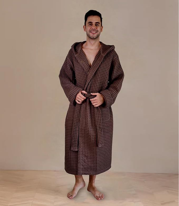 Luxury Organic Japanese Cotton Hotel & Spa Waffle Bathrobe for Men and Women (Hooded/Kimono)