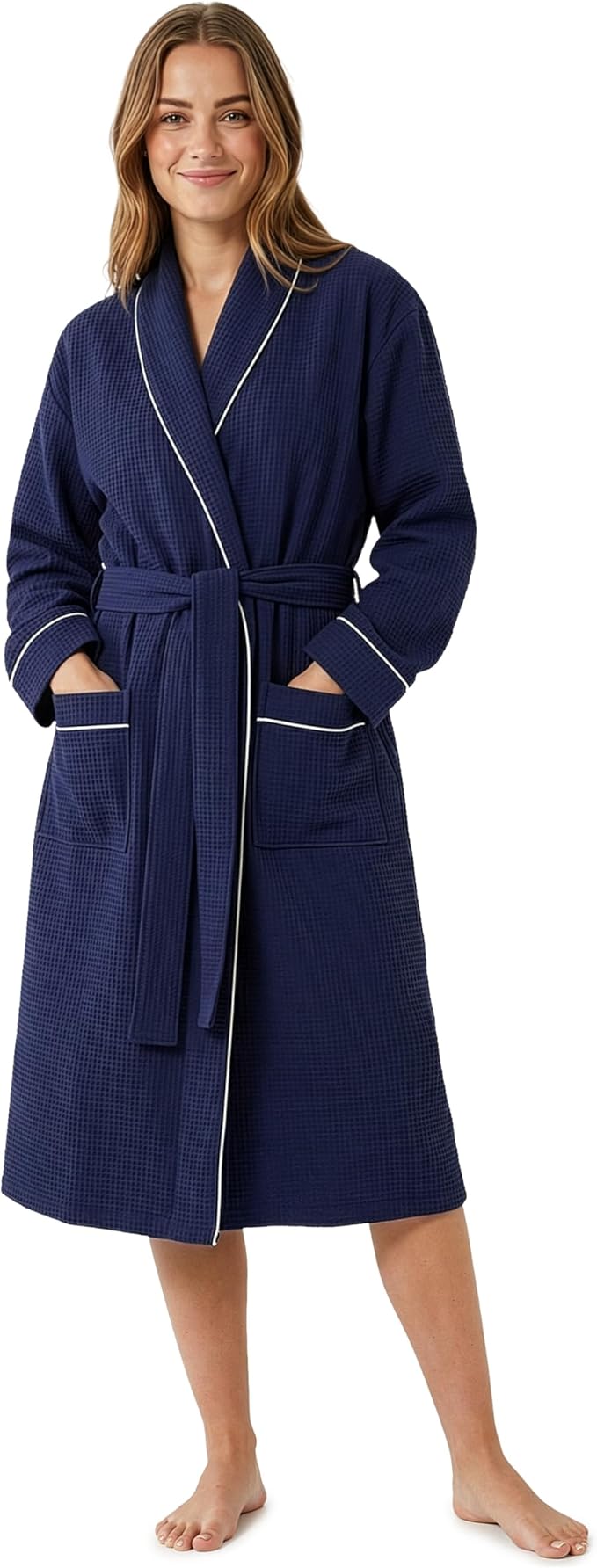 Get Trend Waffle Robes for Women S-2XL, Lightweight Soft Bathrobes, Cozy Loungewear House Coat for Spa, Shower & Hotel