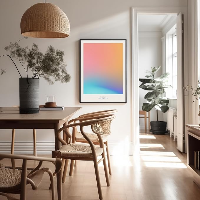 Monem Art Aurora Gradient Abstract Print - Minimalist Geometric Color Field Poster - Wall Decor for Living Room, Bedroom or Office - 24x32 Unframed Wall Art by Rs Lab Studio