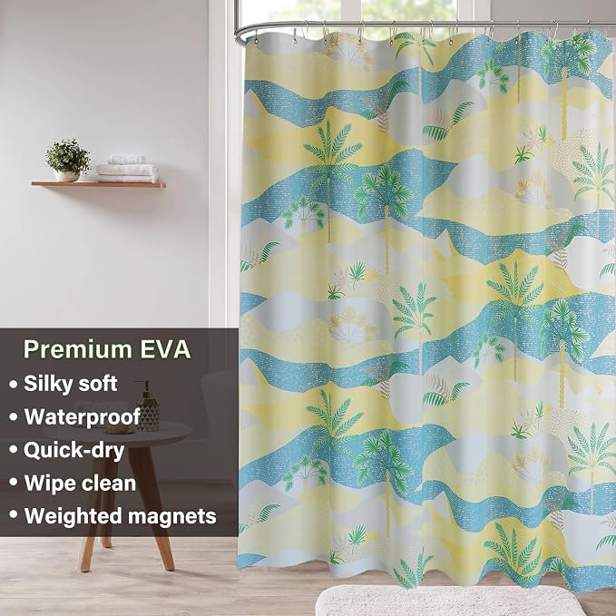 Plastic Shower Liner - Premium EVA 6G Shower Curtain Liner with Rustproof Grommets and 3 Weighted Magnets, Waterproof Shower Curtains for Bathroom (Cocoanut, 72" x 72")