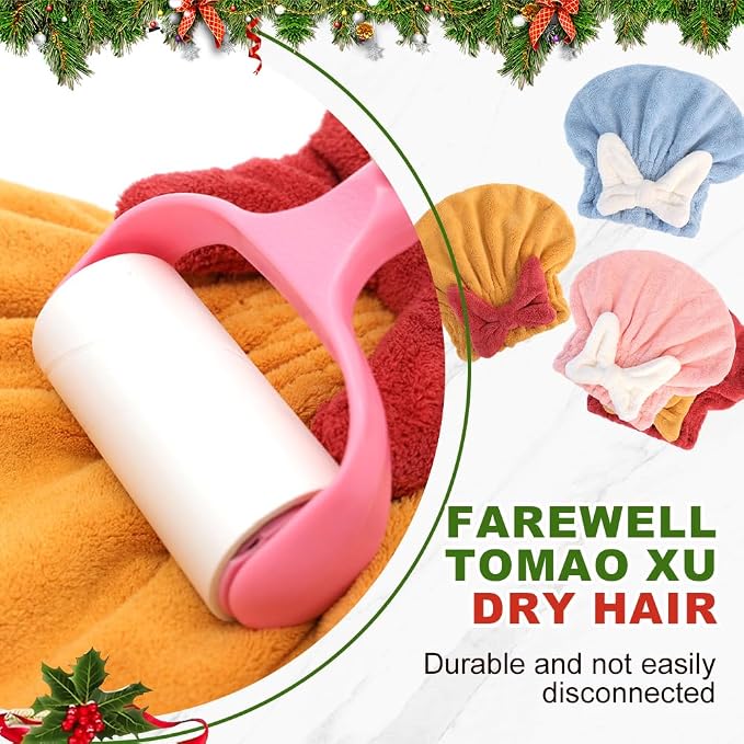 Super Absorbent Hair Towel Wrap for Wet Hair, 2026 New Microfiber Hair Towel Wrap Women Quick-Drying Hair Towels, Soft Bow Tie Wet Hair Towels Wrap for Women Accessories (Pink, 10.7inch)