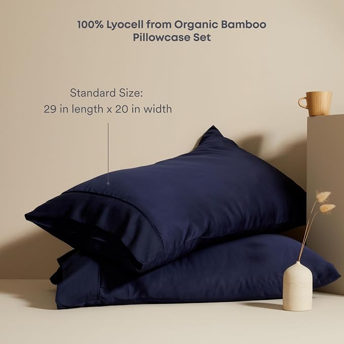 ettitude 100% Lyocell Organic Standard Pillowcase Set of 2, Sage Green | Cooling Sateen Pillowcases with Envelope Closure for Hot Sleepers or Sensitive Skin, Hypoallergenic, Sustainable, OEKO-TEX