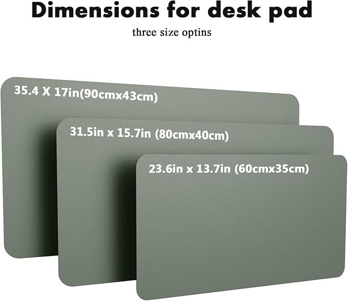 YSAGi Double-Sided Desk Pad, 23.6"x13.7"Leather Desk Mat, Eco Cork Desk Pad Protector,Large Mouse Pad,Waterproof Desk Blotter for Office/Home(Jungle Green)