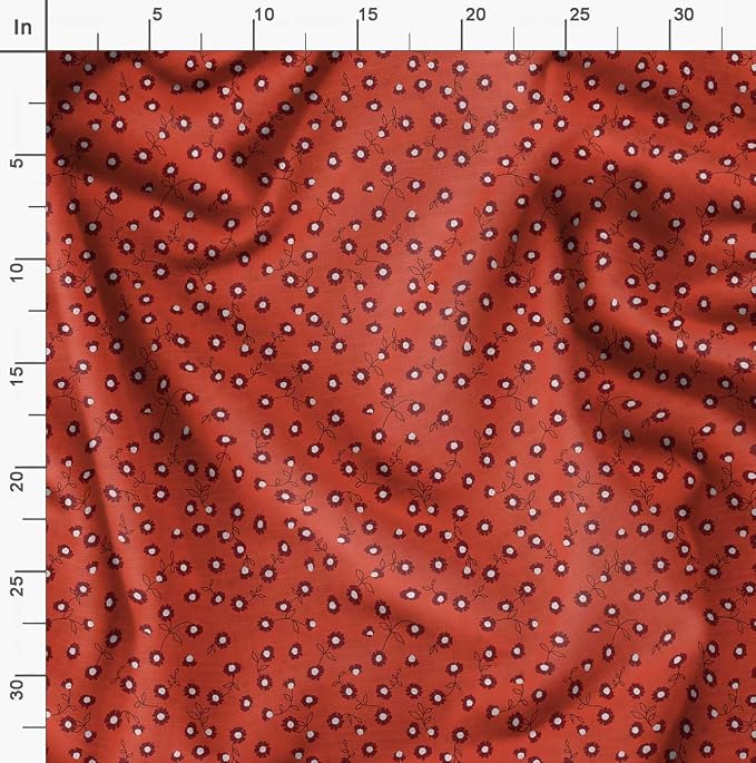 Soimoi Luxurious 58" Wide Orange - Floral Printed, Cotton Jersey Fabric - Perfect Material for Clothing, Home Decor, Craft Projects, 1 Yard