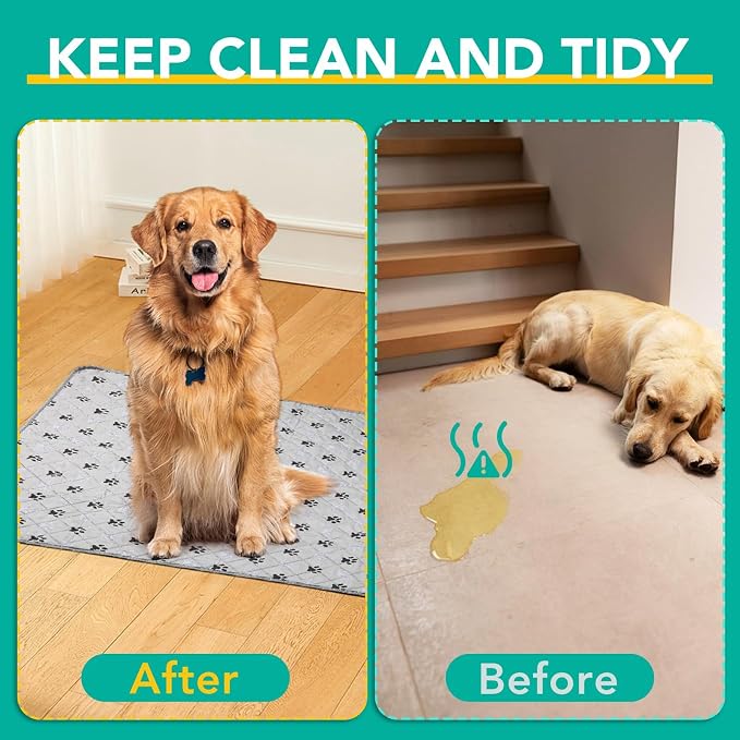 FURWEY 1 Pack Extra Large 72"X72" Washable Pee Pads for Dogs Super Absorbent Dog Training Pads Non-Slip Waterproof Pet Training Pads Mats Whelping Pads for Dogs Cats Puppy