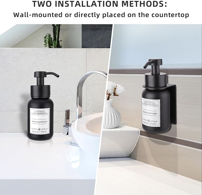 Lotion Dispenser 2-Pack Shower Soap Dispenser Set with Pump and Wall Mount Multi-Scene soap Bottle(Black Set of 1)