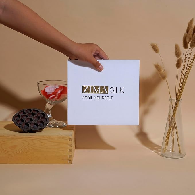 ZIMASILK 22 Momme Silk Pillowcase for Hair and Skin - 100% Pure Mulberry Silk with Hidden Zipper, Grade 6A Luxury Pillow Case, Gift Box, Comes with Pillowcase Mask (Queen 20"x30" Ivory Fruit)