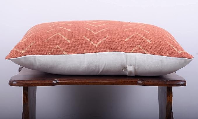 Trade Star 100% Cotton Throw Pillow Cover Farmhouse Lumbar Cushion Cover Tribal Pillow Shams Mudcloth Ethnic for Bedroom (Rust Phoenix 14X22 INCHES)