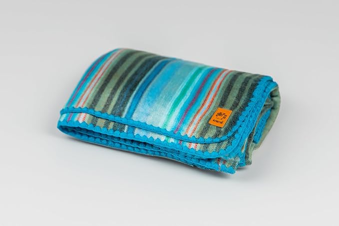 ALPAKITAS Alpaca Wool Blanket – Throw Size, 64 x 45 Inches – Warm & Lightweight – Couch, Bed, or Outdoor Blanket – Light Turquoise