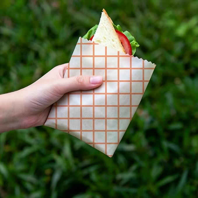 Reusable Beeswax Wraps, 9 Pack Eco-Friendly Food Storage, Organic, Sustainable, Zero Waste, Plastic-Free, Sandwich, Snack, Bowl Cover, 1XL, 3M, 5S, Orange Chevron Grid Gingham Patterns