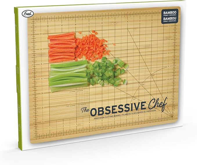 Genuine Fred The Obsessive Chef Bamboo Cutting Board 9-inch by 12-inch