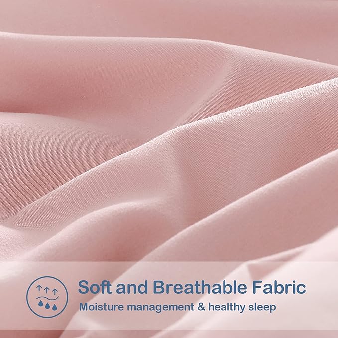 EASELAND California King Down Alternative Comforter - Quilted Duvet Insert for All Seasons, Soft Lightweight with Corner Tabs, Summer Winter Warm Bedding, Pink 96x104 Inches
