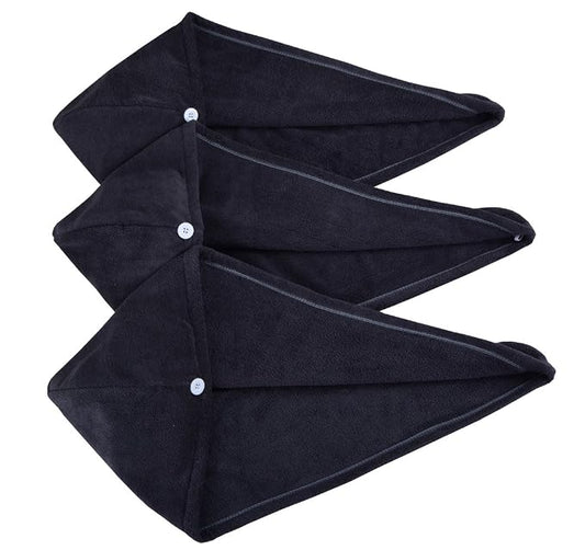 HOPESHINE Women's Soft Shower Hair Towel Twist Hair Turban Wrap Drying Cap Great Gift for Women (Dark Grey 3-Pack)