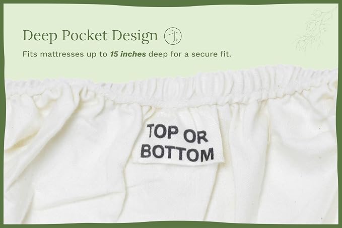 Organic Cotton King Sheets Set - 100% Organic Cotton, GOTS Certified, 400 Thread Count, Chemical-Free, Deep Pocket, Soft Sateen Weave, Hypoallergenic, All-Season, Breathable Sheet Set (King - White)