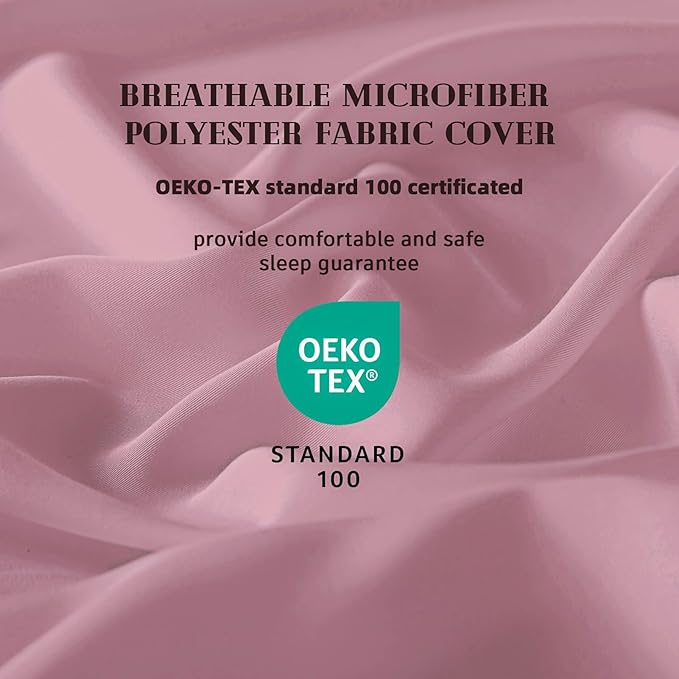 DOWNCOOL Comforters Queen Size, Duvet Insert,Light Pink All Season Duvet, Lightweight Quilt, Down Alternative Hotel Comforter with Corner Tabs (Pink, Queen 88x92 Inches)