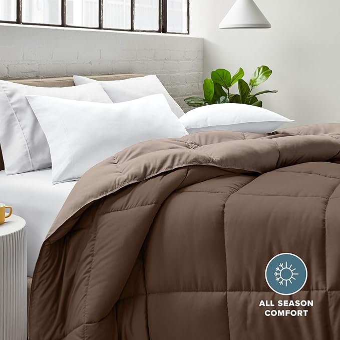 Bare Home King/California King Comforter - Reversible Colors - Goose Down Alternative - Ultra-Soft - Premium 1800 Series - All Season Warmth - Bedding Comforter (King/Cal King, Cocoa/Taupe)