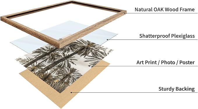 Monem Art Vintage Palm Tree Photography Print - Minimalist Tropical Landscape Poster - Wall Decor for Living Room, Bedroom or Office - 12x16 Beige Framed Wall Art by Mareike Bohmer