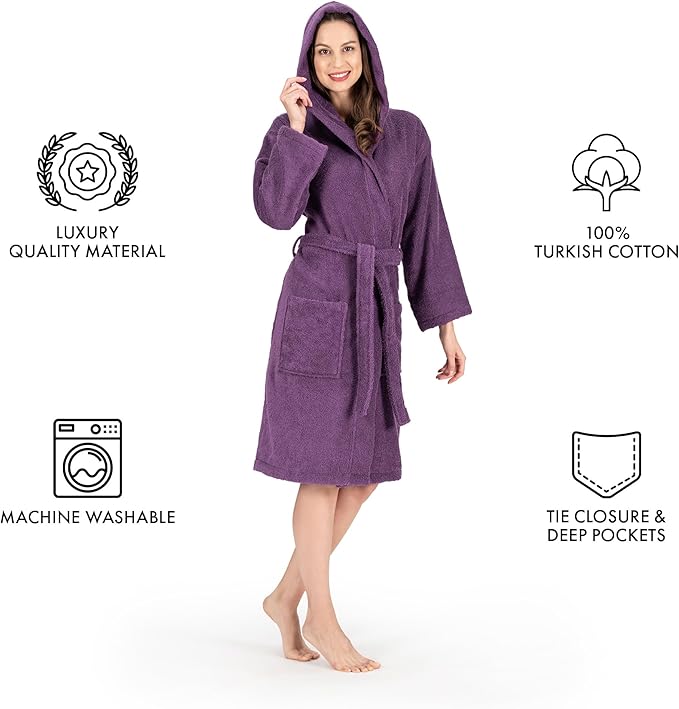 Nine West Women's Hooded Terry Bathrobe