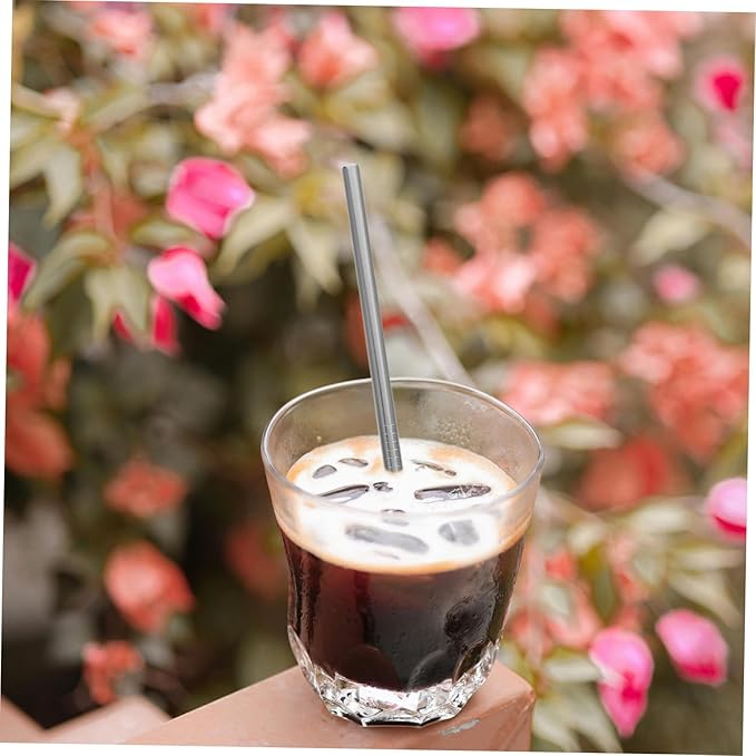 ULTECHNOVO Reusable Stainless Steel Beverage Straws with Cleaning Brushes, 18pcs Set, Sturdy Metal Drinking Straws for Tumblers, Water Bottles, and Travel Use