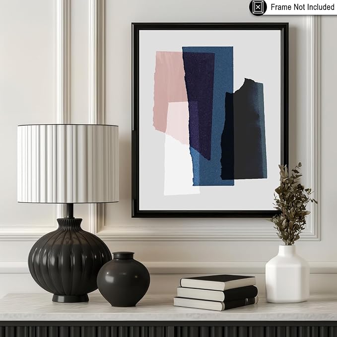 Monem Art Abstract Torn Paper Collage Print - Minimalist Modern Art Poster - Wall Decor for Living Room, Bedroom or Office - 16x20 Unframed Wall Art by Mareike Bohmer