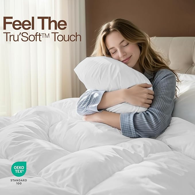 Utopia Bedding Full Comforter Duvet Insert, Quilted White Comforter with Corner Tabs, Box Stitched Down Alternative Comforters Full Size 82 x 86 inches