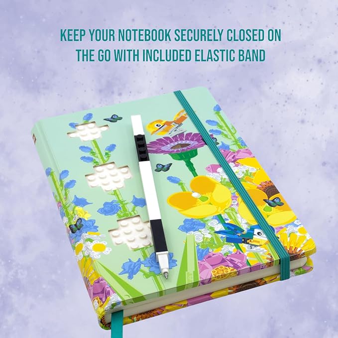 IQ LEGO Stationery Reclaim & Recycle Dotted Notebook with Gel Pen - Botanical (53502), A5 Notebook