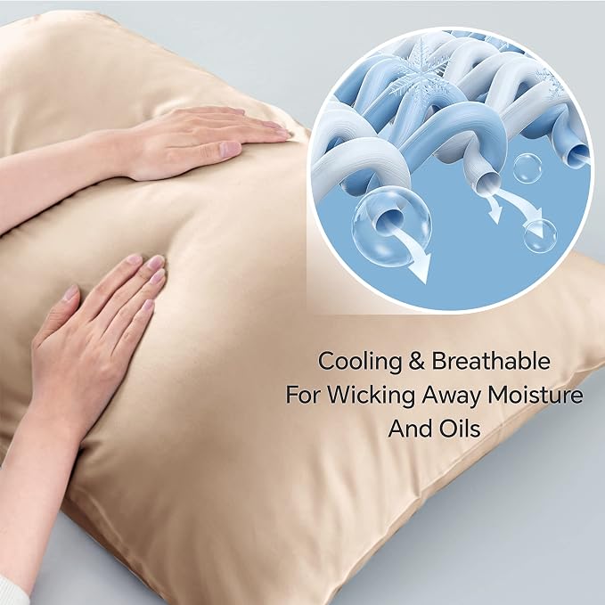 BEDELITE King Size Pillow Cases Set of 2, Rayon Derived from Bamboo, Cooling Pillow Cases for Hot Sleepers & Night Sweats, Breathable and Silky Soft Envelope Pillowcases(Taupe, 20"x36")