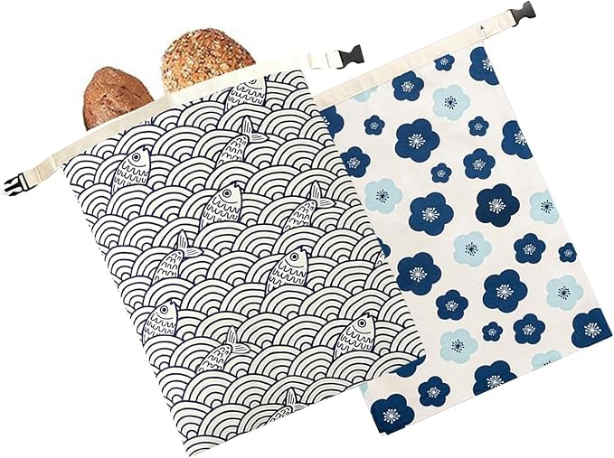 Beeswax Bread Bag Portable Large Reusable Food Storage | Dough Baking Cotton Waxed Bags for Lovers Families Friends Women Men