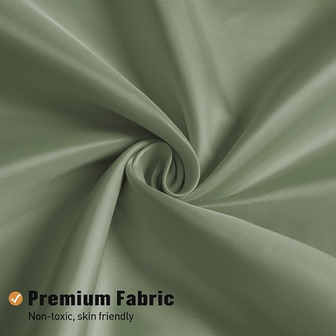 MitoVilla Long Fabric Shower Curtain Liner, Soft & Lightweight Shower Curtain Liner for Hotel, Machine Washable, Waterproof, 72x78 Inch, Sage Green