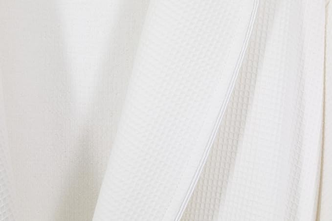 Luxury Turkish Cotton Bathrobe for Women & Men, Waffle Terry Shawl Collar Spa Robe with Satin Trim & Pockets