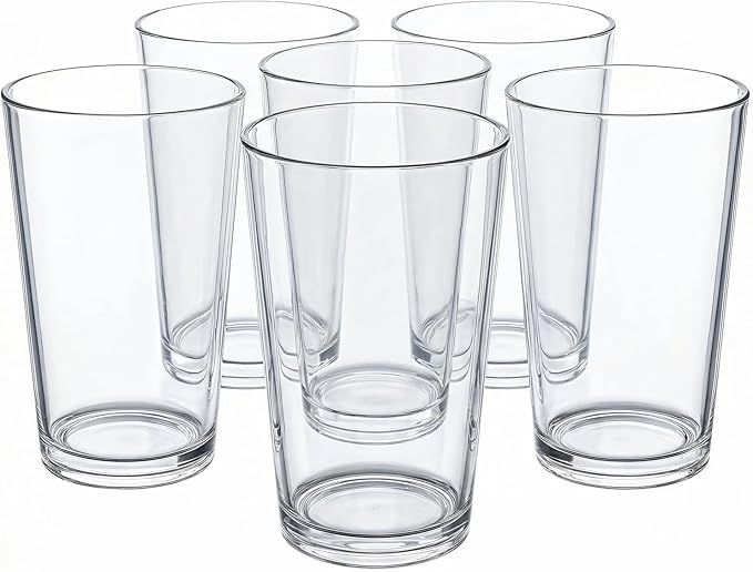 12 oz Clear Drinking Glasses - Unbreakable Acrylic Glasses Drinkware set of 6 - BPA Free Dishwasher Safe Reusable Plastic Cups for Kitchen Party Outdoor (Look Like Glass)