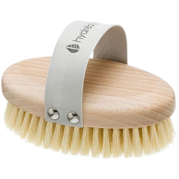 Hydrea London Dry Brushing Body Brush with Cactus Bristle - Cellulite Remover, Vegan Best Dry Brush for Flawless Skin, Helps Improve Lymphatic Drainage - FSC® Certified Beechwood.