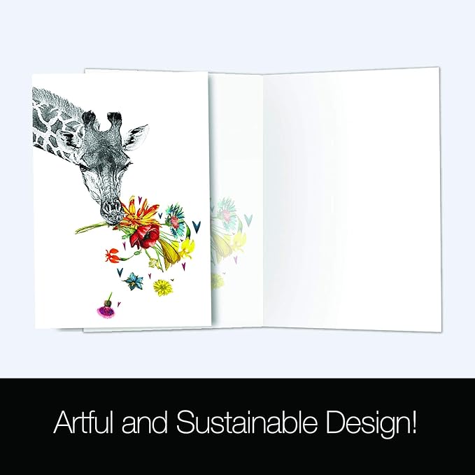Tree-Free Greetings 8 Pack Greeting Cards, 100% Recycled Paper, Eco-Friendly Cards, Made in the USA, Variety Pack with Matching Envelopes, 5”x7” in Artful Designs, multicolored (AGP1039)