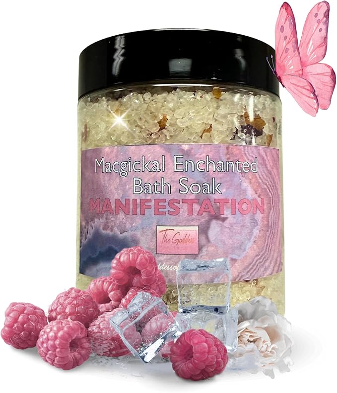 Manifestation Bath Salts – Dead Sea Salt Bath Soak for Intentions, Spiritual Cleansing & Ritual Use 12oz