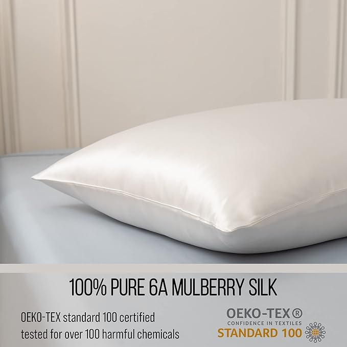Bella Coterie Luxury Silk Pillowcase for Hair and Skin | 30 Momme | 100% Pure 6A Mulberry Silk | Super Soft | Perfectly Plush [Queen, Ivory]