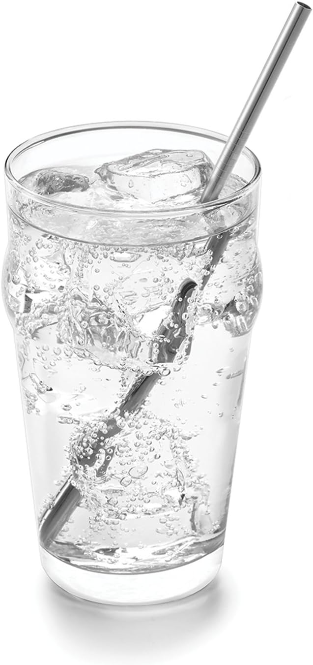 Outset Stainless Steel Straight Reusable Straws, 1 x 4.5 x 10 inches, Metallic