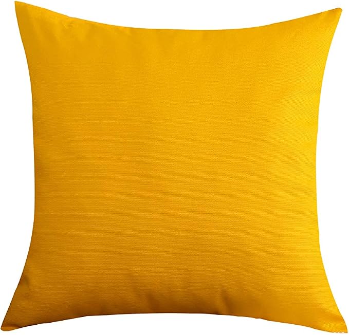 TangDepot Handmade Decorative Solid 100% Cotton Canvas Throw Pillow Cover/Pillow Sham, (12 INCH x 12 INCH, Gold Yellow, 1 Count (Pack of 1)) | 100% cotton, same-color zip, machine wash & air dry. For living room, bedroom, office, car. 42 colors, 28 siz...