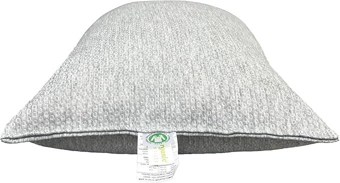 ORGANIC TEXTILES 100% Handmade Organic Shredded Latex Bed Pillow with Heather Grey Cover - (Queen, Pack of 2)