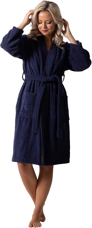 Luxurious Turkish Terry Kimono Collar Super-Soft Terry Absorbent Bathrobes for Women