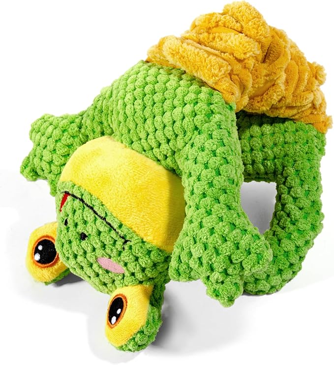 Sedioso Dog Tug Toy, Durable Dog Toy for Large Breed, Tug of War Dog Squeaky Toys, Stuffed Plush Dog Toy with Crinkle Paper for Small, Middle, and Big Dogs(Frog)