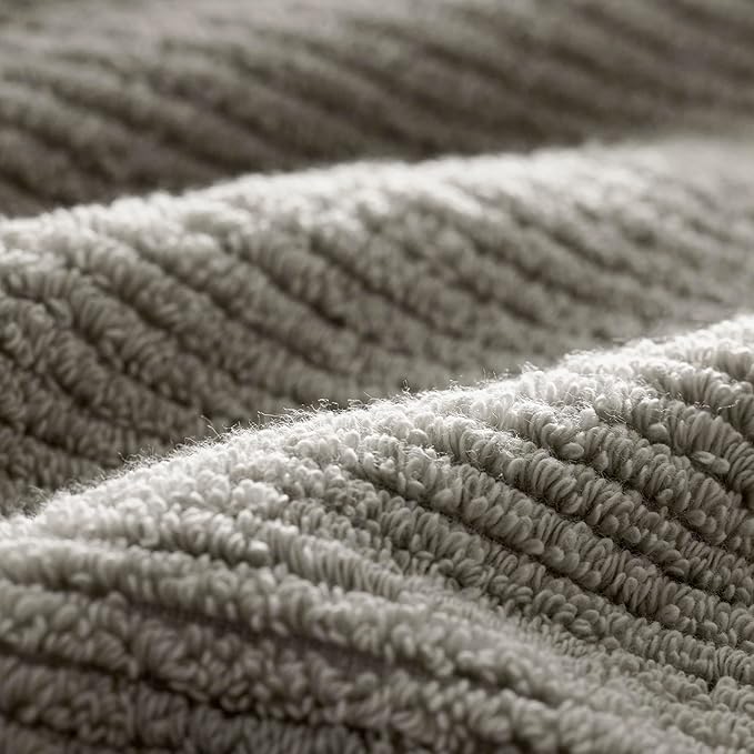BOLL & BRANCH Turkish Ribbed Bath Sheet - Pewter - 100% Organic Turkish Cotton - Oversized Soft Absorbent Quick Dry Luxury Spa Bath Sheet with Textured Rib Weave - Premium Comfort