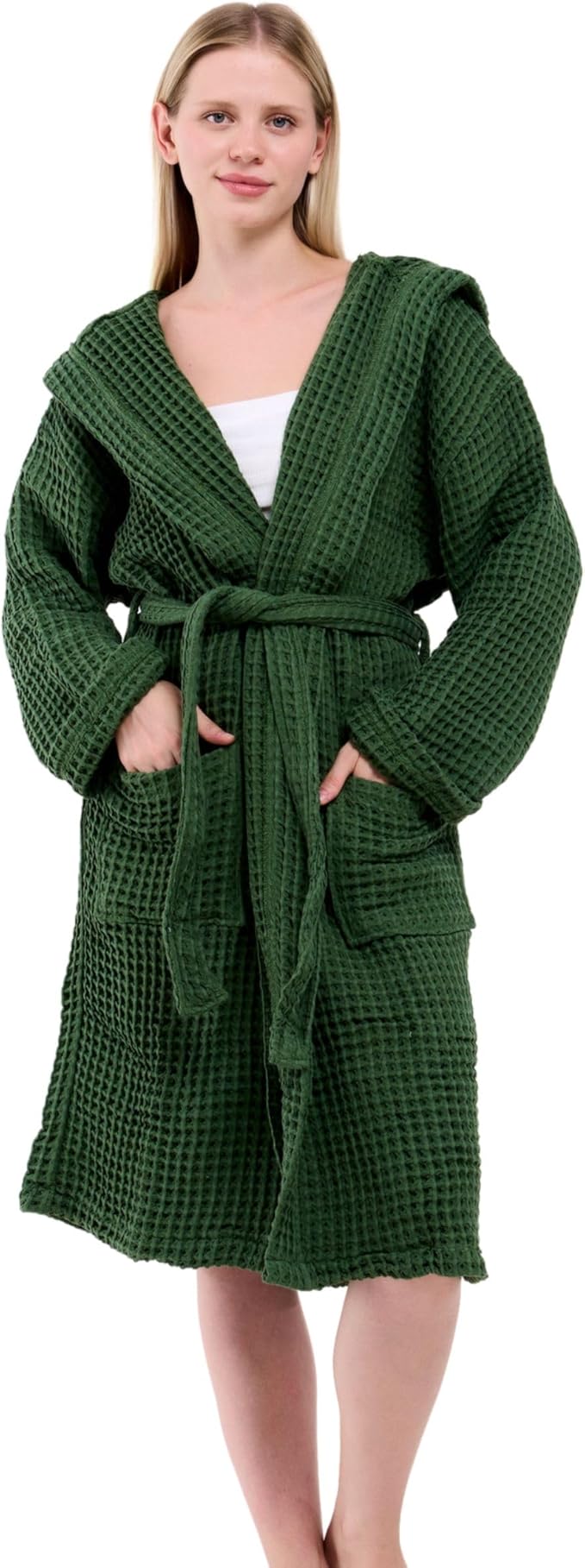100% Turkish Cotton Waffle Bathrobe for Women
