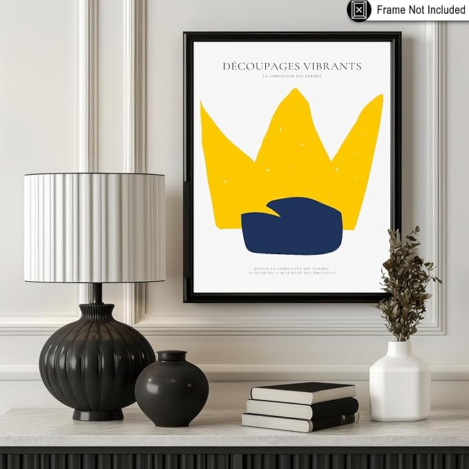 Monem Art Minimalist Crown Silhouette Print - Modern Abstract Shape Poster - Wall Decor for Living Room, Bedroom or Office - 8x10 Unframed Wall Art by Rs Lab Studio